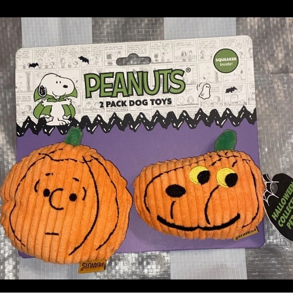 Pumpkin Charlie Brown Snoopy Dog Toys Orange Halloween Thanksgiving Squeaker - Picture 1 of 1